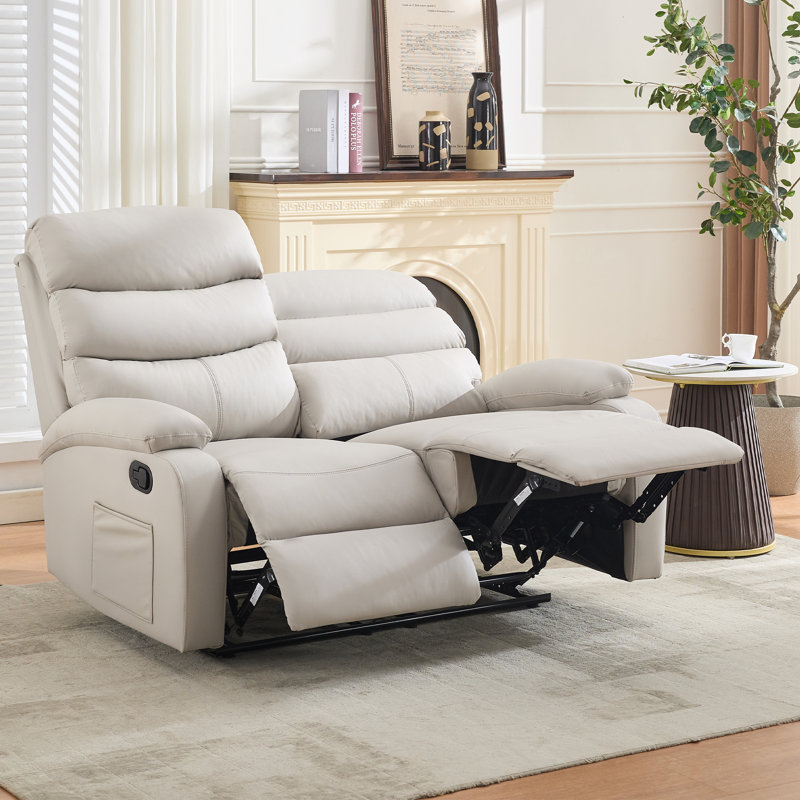 Deguzman Loveseat Recliner Sofa,double Reclining Loveseat With Side Pockets,small Couch For Living Room, Rv, Home Theater Seating