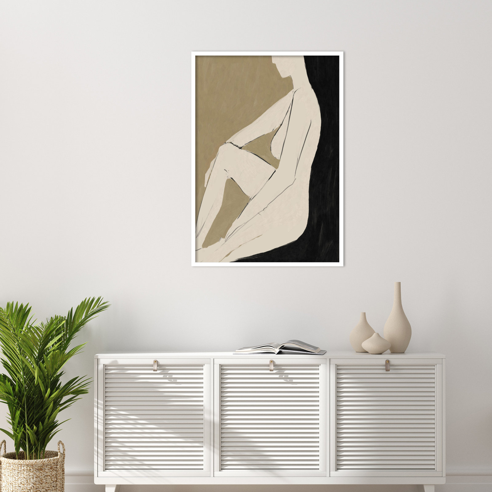 Chamois "Chill" Print by Dan Hobday, White Framed, 41" H x 29" W