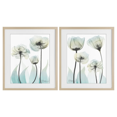 Ensemble de 2 impressions encadrées sous verre Luxury Of Creation Flowers, design par Albert Koetsier