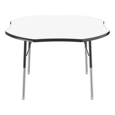 60 x 66 Horseshoe Dry-Erase Activity Table with Adjustable Standard  Swivel Glide Legs - White/Black