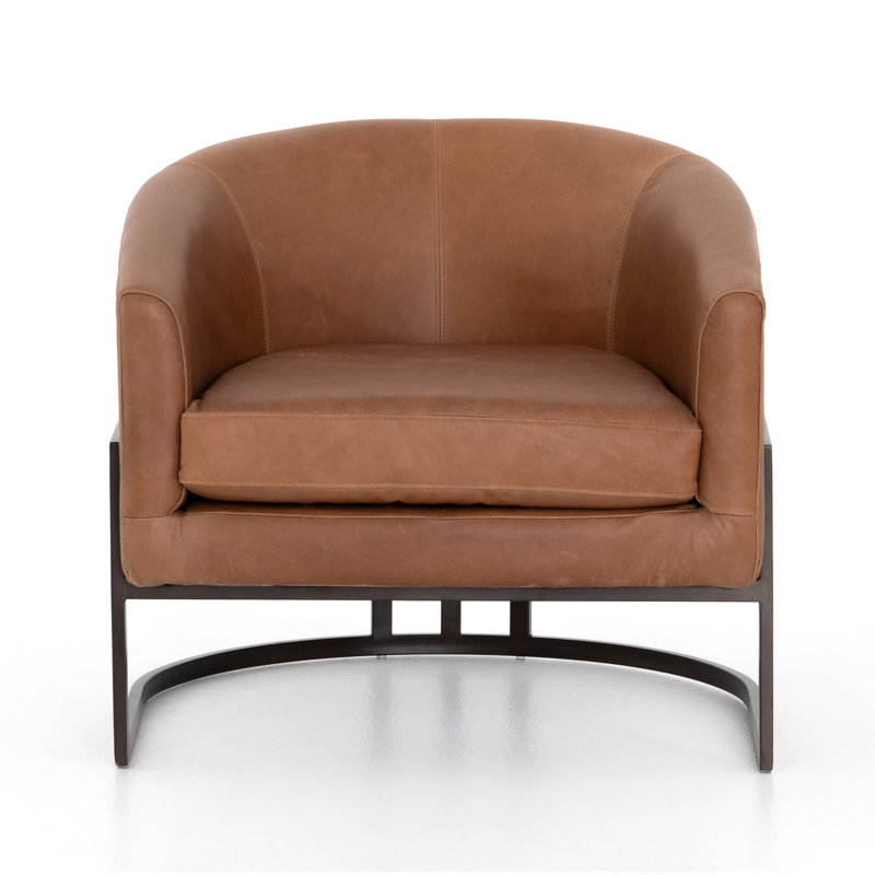 Corbin Barrel Chair, Chaps Sand Top Grain Leather