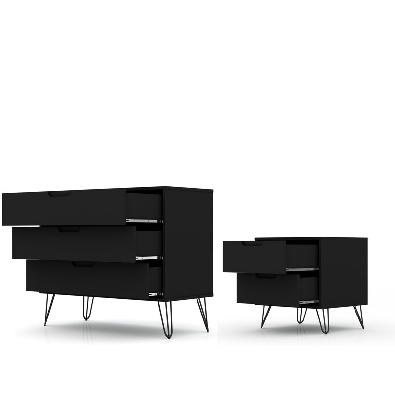 Ensemble de commode 2 pièces Darbie, Noir