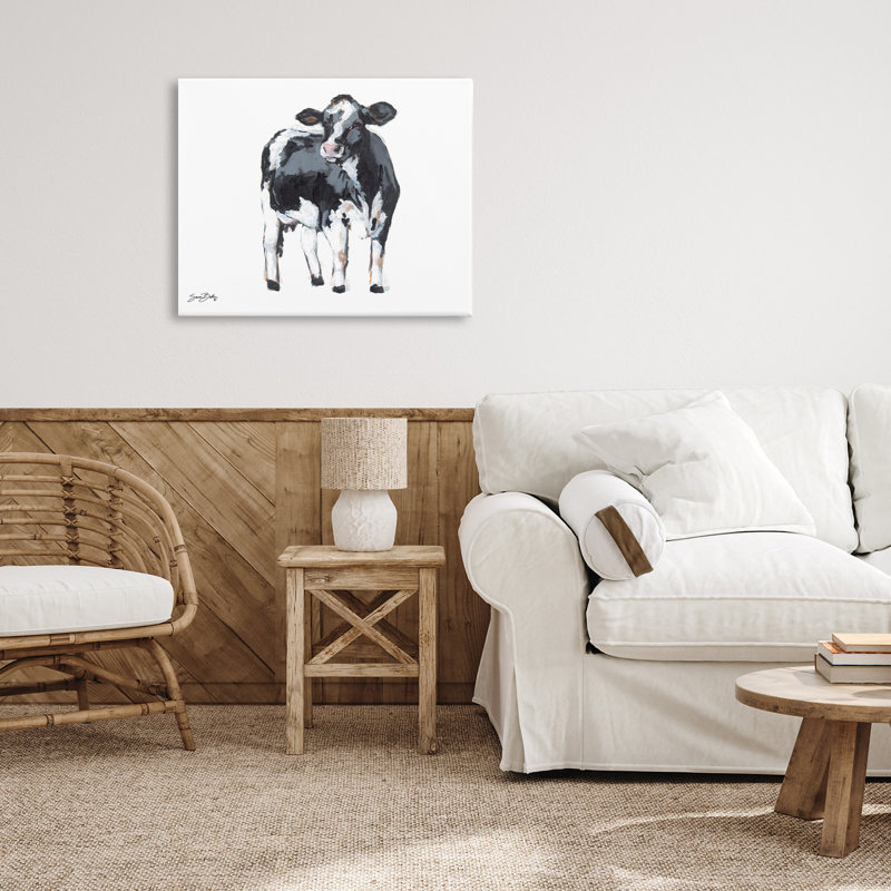 Vache laitière, toile par Sara Baker, H 16 po x l 20 po