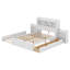 Base de lit en bois de pin massif avec tablettes coulissantes et tête de lit avec rangement, lit plateforme double avec lit gigogne et tiroirs-1049134441