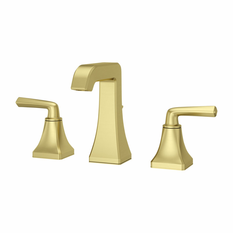 Park Avenue Widespread Bathroom Faucet with Drain Assembly, Brushed Gold