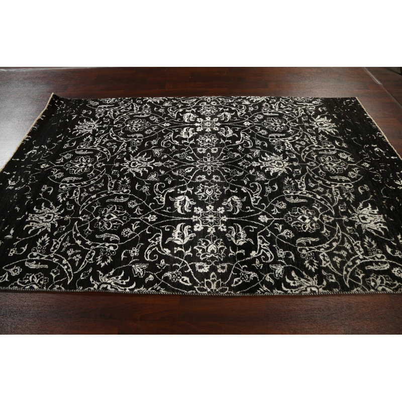 Tapis oriental délavé Versace Teinture végétale noué à la main 6 x 9