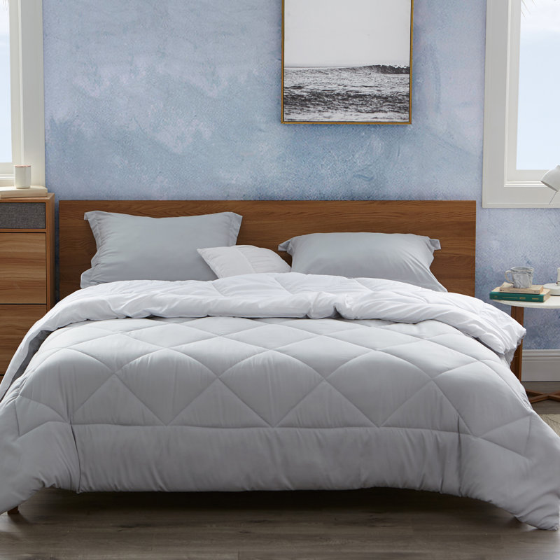 Geometric Shapes Comforter Set, Full Comforter + 2 Standard Shams, Glacier Gray/White