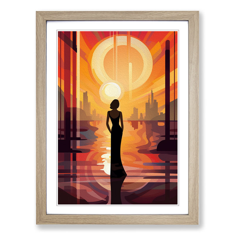 Single Picture Frame Print on Wood, 46cm H x 34cm W, Oak Framed