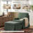 Upholstered Skirted Swivel Accent Arm Chair With Storage Ottoman-1258718069
