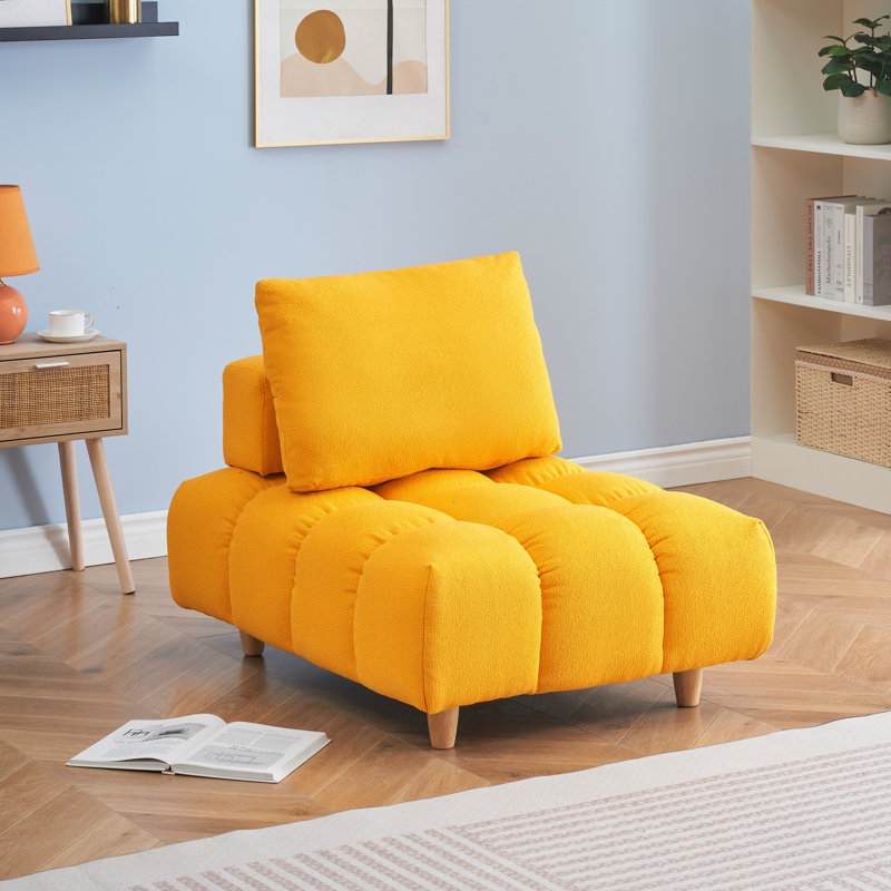 Canapé moderne en tissu de 30 pouces de long avec siège spacieux, Jaune