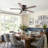 52" Flush Mount Ceiling Fan Light and Remote,Quiet Reversible DC Motor,E12 Base,Pull Chain-1928604786