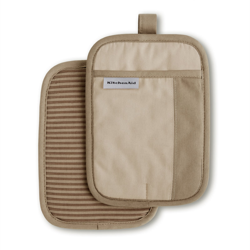 KitchenAid Beacon 2-Piece Potholder, Milkshake Tan/Beige