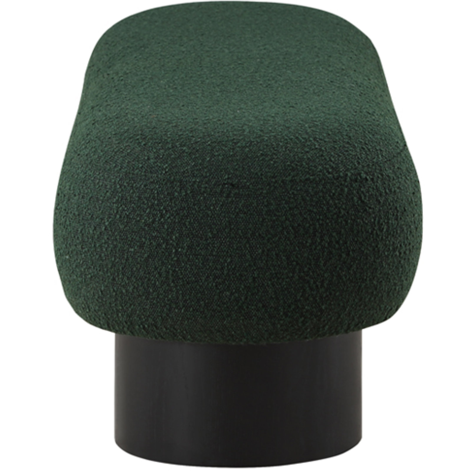 Denyer Boucle Fabric Upholstered Bench, Green Boucle Fabric, Black
