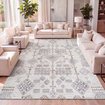 Tapis beige / gris Bhalil