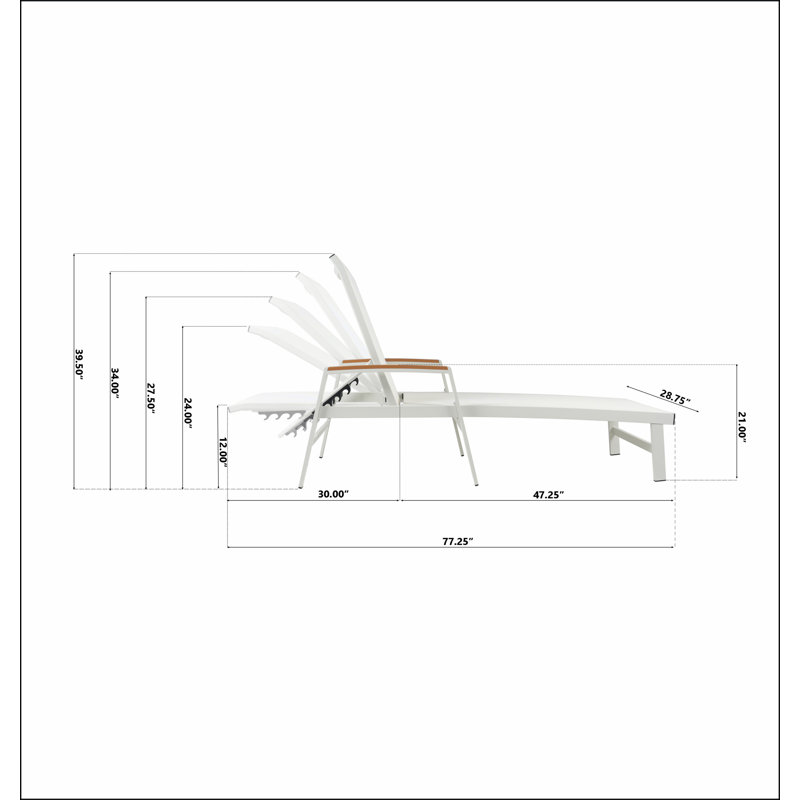 OXTON CHAISE LOUNGE, White