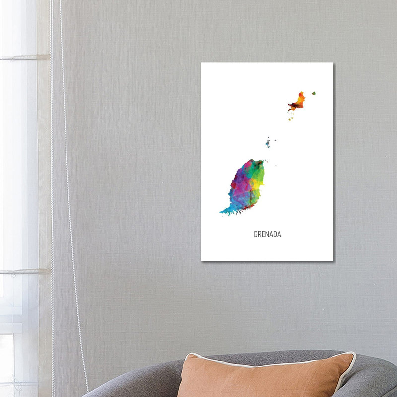 Grenada Map by Michael Tompsett - Wrapped Canvas Print, 66.04 cm H x 45.72 cm W x 3.175 cm D