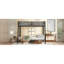 Lit superposé double au-dessus de grand lit double, espace, sans sommier, thermolaqué électrostatique, 20 lattes