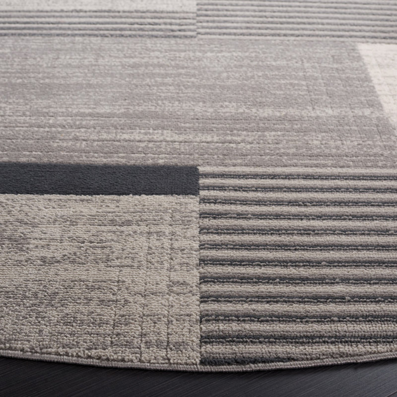 Alcinda Performance Geometric Rug, Round 6'7"