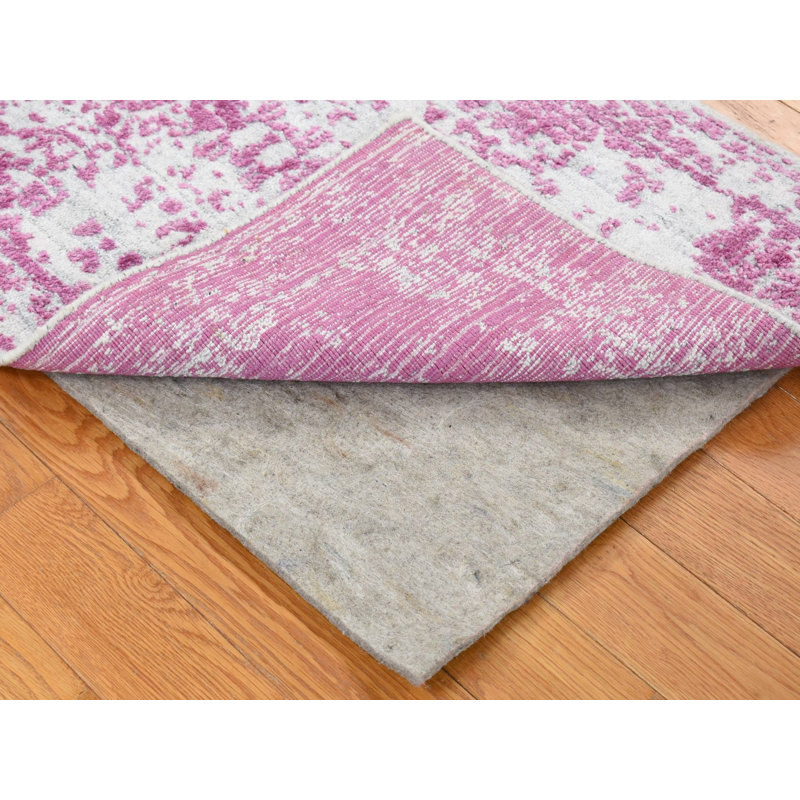 Tapis oriental rose en laine tissé à la main 2 pi 0 po x 3 pi 0 po - MOA10280332