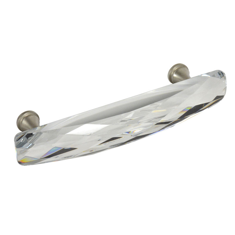 Poignée barre 3 3/4 po Brilliance, Transparent / nickel brossé