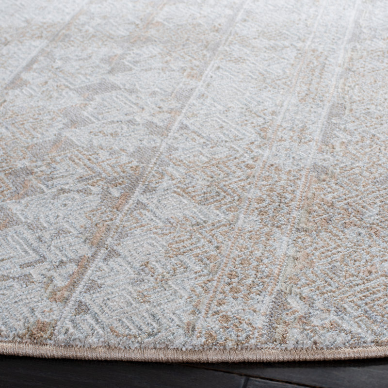 Oriental Beige / Grey Area Rug, Runner 2'6" x 10'