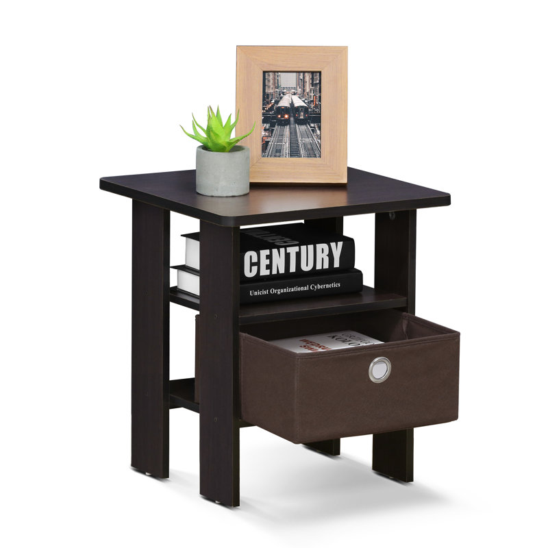 Gigi Nightstand With Bin Drawer, Dark Walnut, Individual