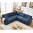 Modular Sectional Sofa Set with Convertible L - Shaped Design, Reversible Rolled Arms and Soft Linen Upholstery for Ultimate Comfort and Flexibility-1662933107-1662933106