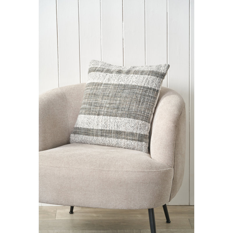 Steel Grey Indoor / Outdoor Striped Square Throw Cushion