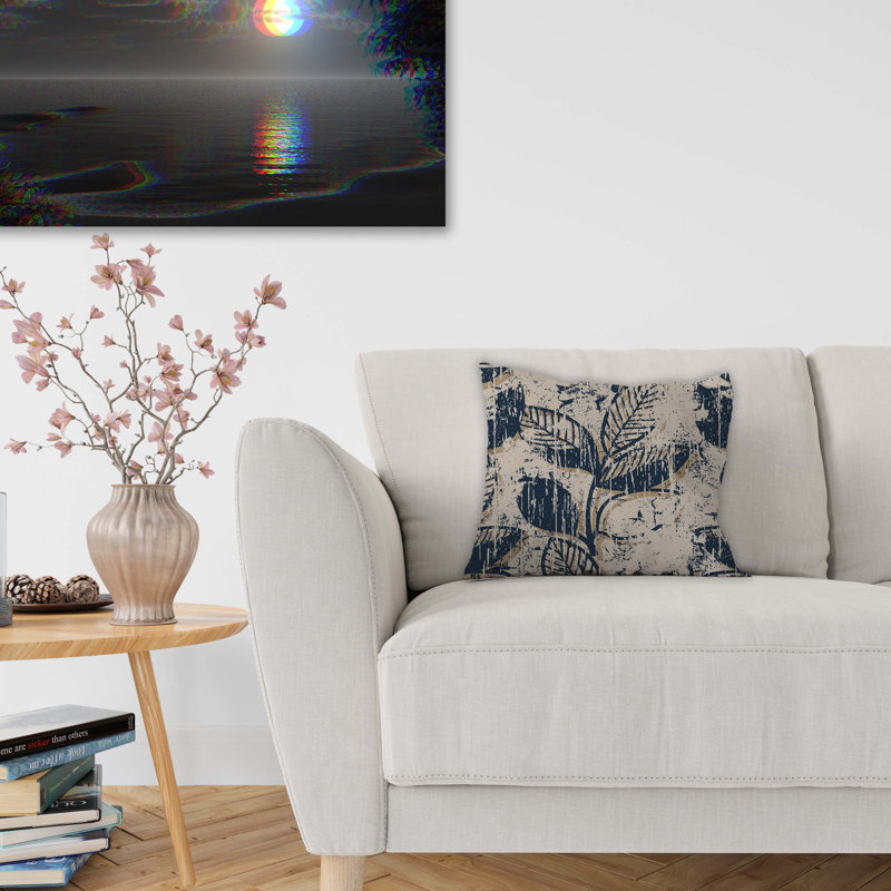 Housse de coussin d'extérieur carré Twig Leaves, 26 po x 26 po