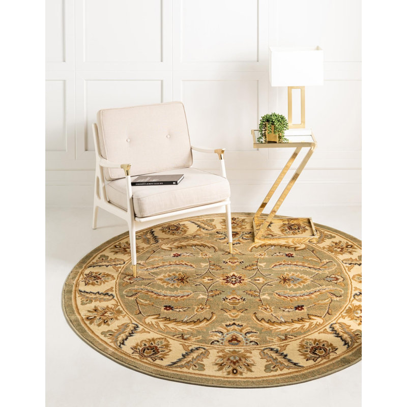 Tapis multicolore à motif floral Niles, Rond 6 pi 1 po