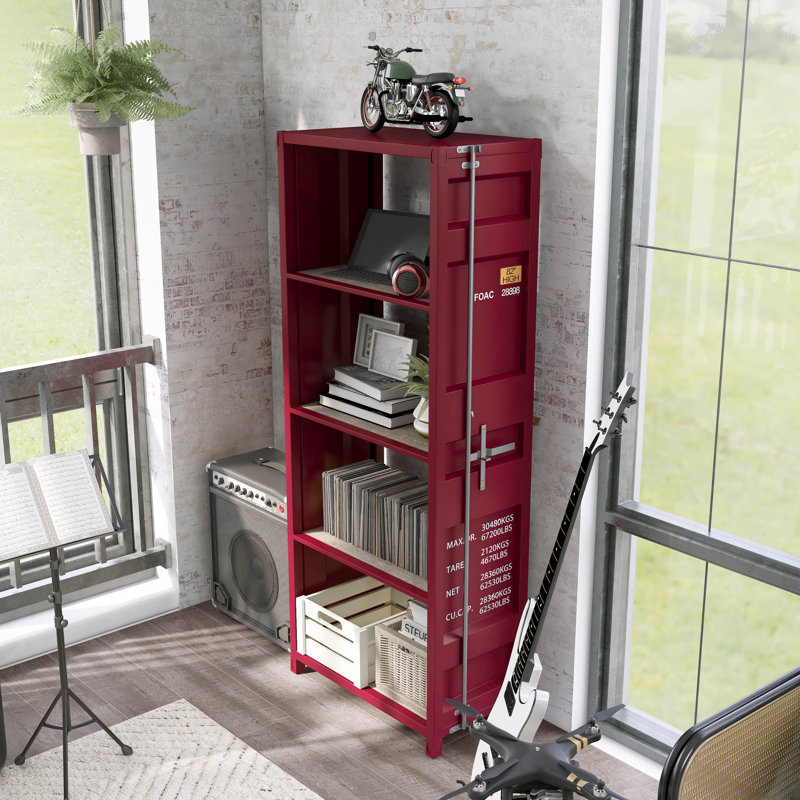 Bibliothèque standard en acier Shant, Rouge