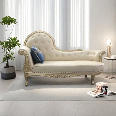 Chaise longue luxueuse en similicuir minimaliste