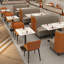 Banc double en similicuir pour restaurant