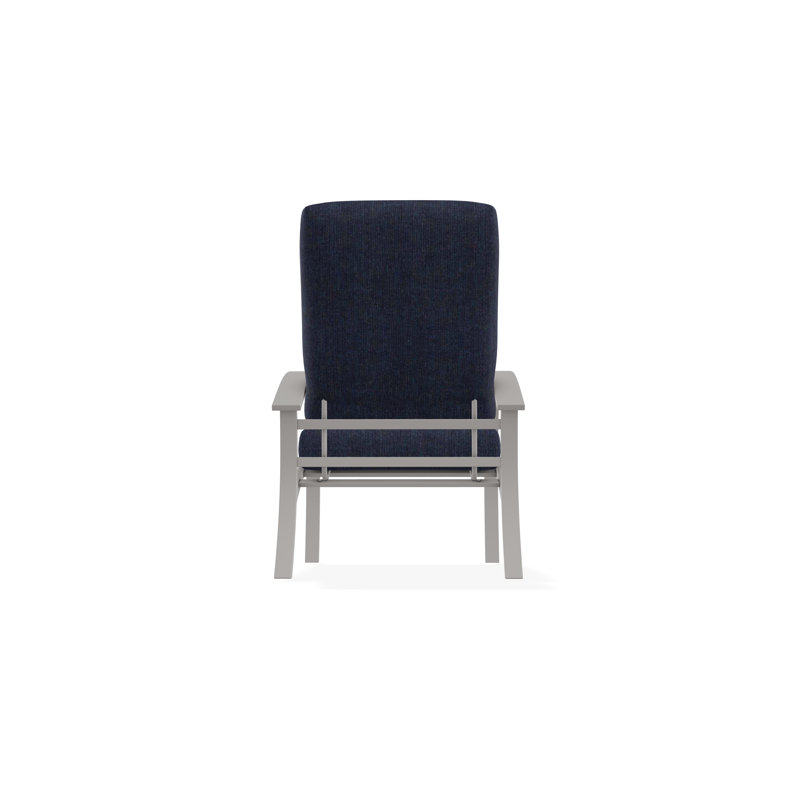 Belle Isle Outdoor Lounge Chair, Warm Gray, Spectrum Indigo Sunbrella®