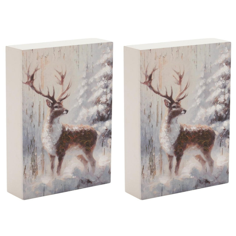 Ensemble de 2 cerfs Winter Woodland
