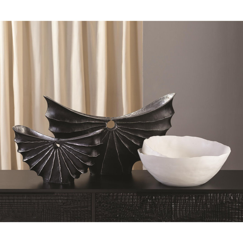 Portuguese Ceramic Spiral 17.75" Salad Pasta Bowl - Matte White