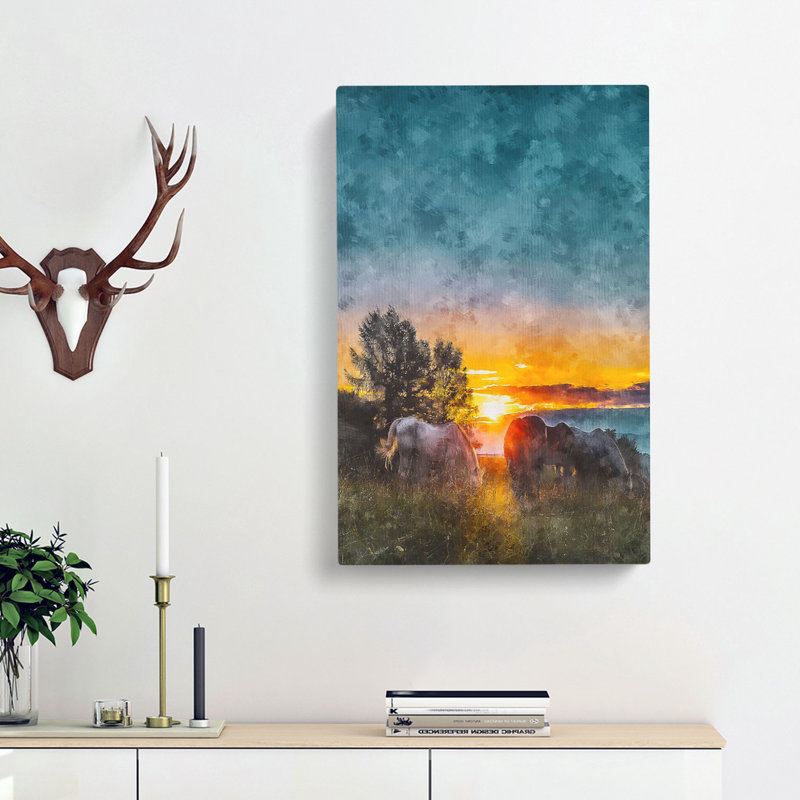 Sunrise Behind The Trees - Wrapped Canvas, 60cm H x 40cm W x 4cm D