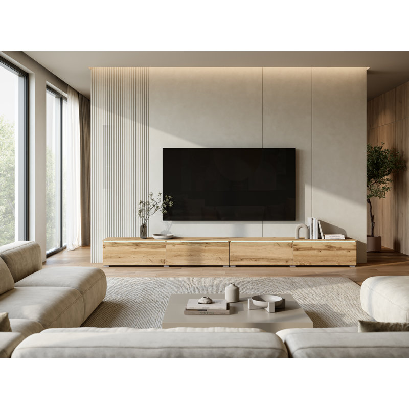DONNA 300 Unfinished TV Stand for TVs up to 88", Wotan Oak