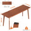 100% bureau en bois massif 71 po Mid Century Modern-124653347