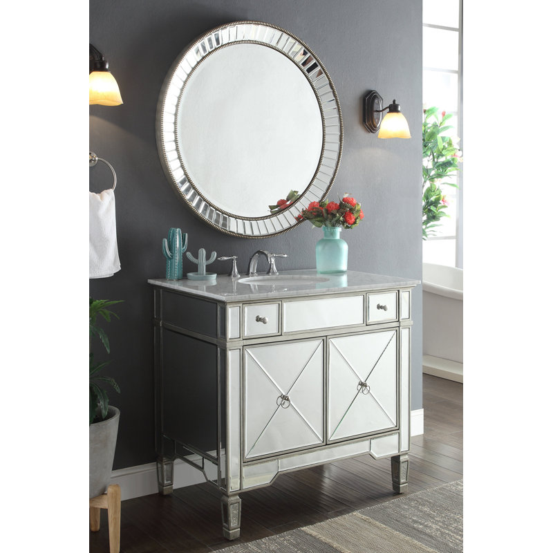 Ensemble de meuble-lavabo simple 44 po avec miroir Arango Kesha