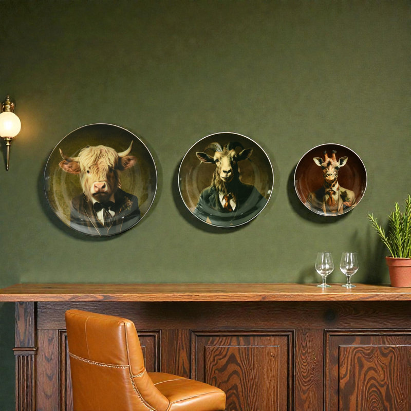 Ensemble de plaques murales en céramique American Art Decor