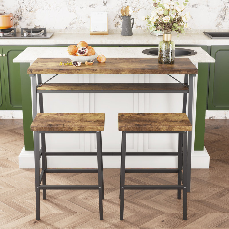 Ensemble de tabies et chaises de bar 3 pièces