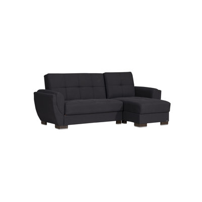 Oliveras Reversible L-Shaped Sleeper Sofa & Chaise Sectional w/ Storage Seats for Living Room