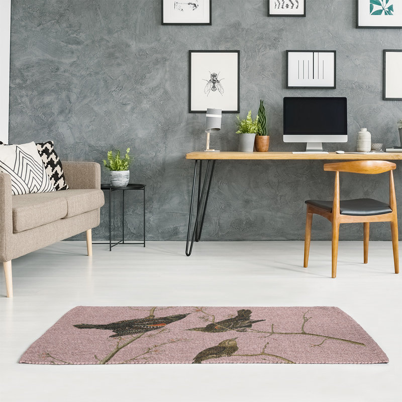 Tapis rose/brun starling à oreilles, Rectangle 3 pi x 5 pi