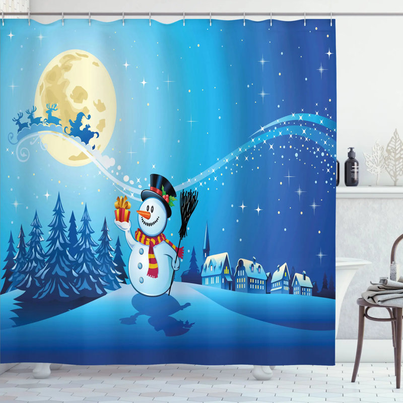 Shower Curtain with Hooks Included, 70" H x 69" W