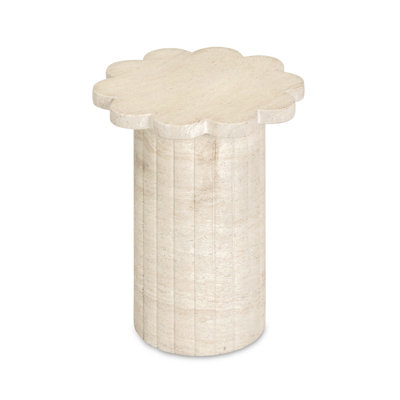 Table d'appoint Blossom Faux Travertine