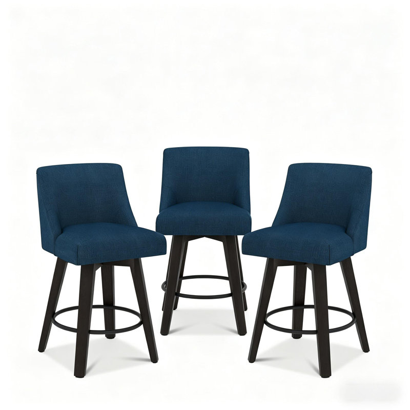 Tabourets de bar et de comptoir pivotants à 360° Novogratz - Structure en bois massif, Bleu