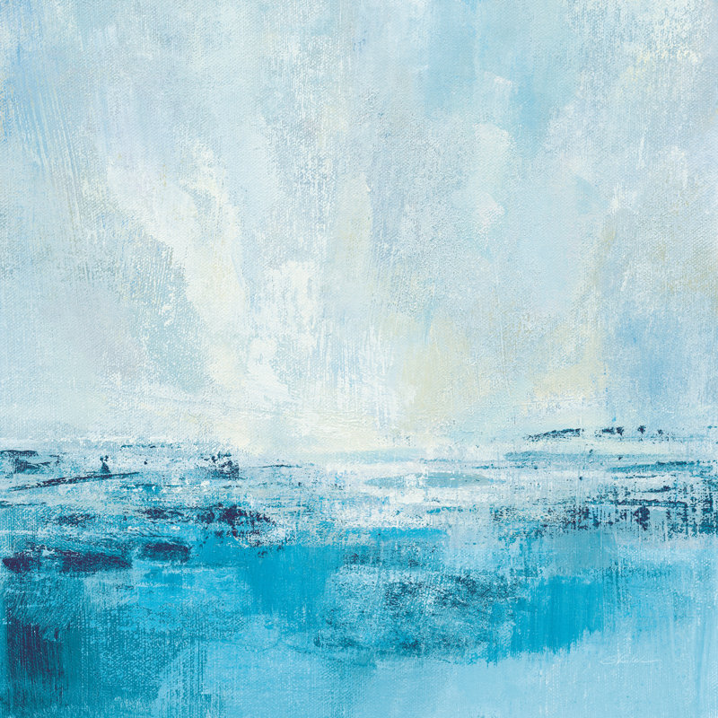 Coastal View II - turquoise, H 12 po x l 12 po, Non, Toile tendue