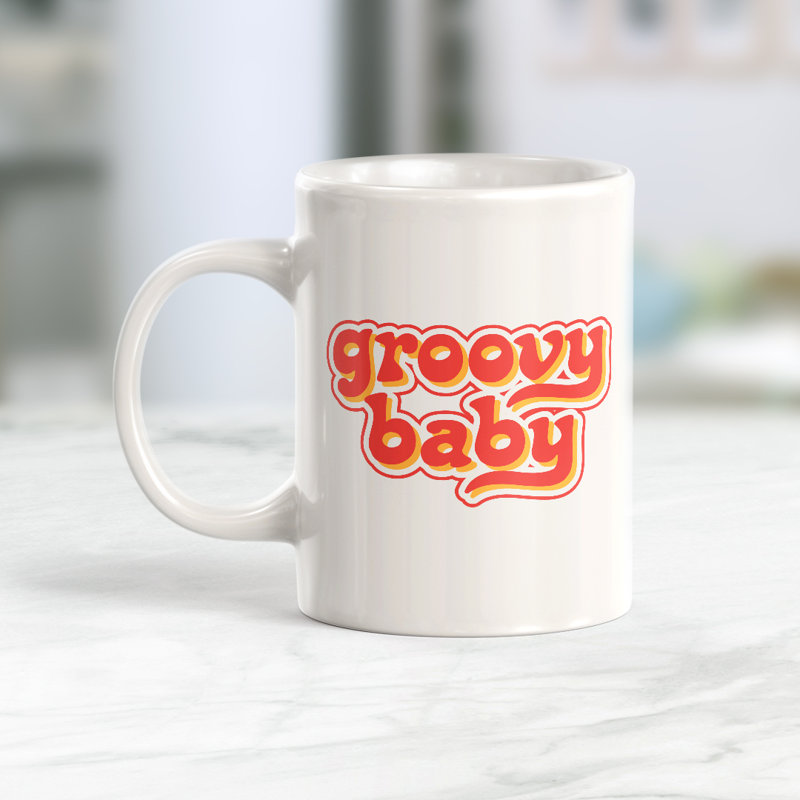 Grande tasse à café Groovy Baby, 11 oz, Plastique