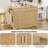  55.3'' Rolling Kitchen Island With Storage, 30mm Wood Top, Rattan Doors, Drop Leaf & Towel Rack, Mobile Kitchen Cart For Dining Room